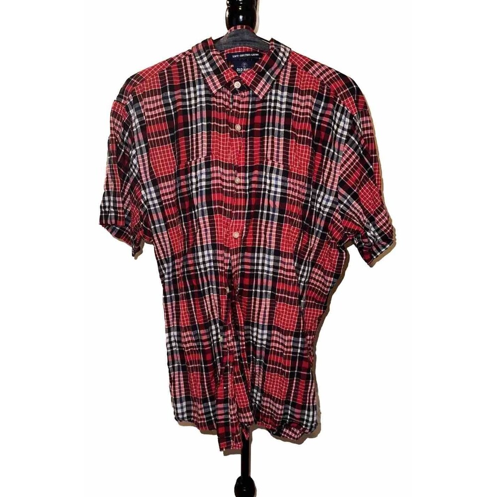 Mens Old Navy Collared Casual Shirt Short Sleeve XL Multicolor